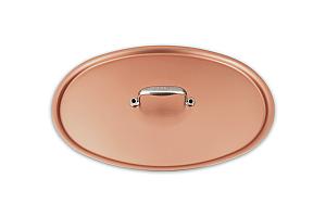 Signature Range 30 x 20cm Oval Copper Lid with Stainless Steel Handle For Casserole