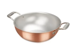 Signature Range 28cm Copper Wok with Stainless Steel Loop Handles — 1