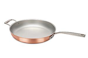 Signature Range 32cm Copper Frying Pan with Stainless Steel Handle and Helper Handle