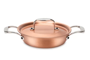 Signature Range 16cm Round Copper au Gratin Pan with Stainless Steel Loop Handles — 3