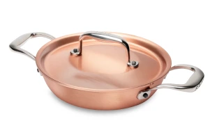Signature Range 16cm Round Copper au Gratin Pan with Stainless Steel Loop Handles — 2