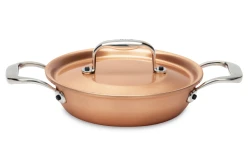 Signature Range 16cm Round Copper au Gratin Pan with Stainless Steel Loop Handles — 3