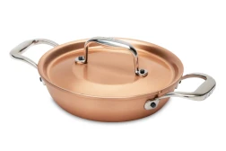 Signature Range 16cm Round Copper au Gratin Pan with Stainless Steel Loop Handles — 2