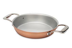 Signature Range 20cm Round Copper au Gratin Pan with Stainless Steel Loop Handles