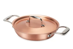 Signature Range 20cm Round Copper au Gratin Pan with Stainless Steel Loop Handles — 2
