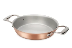 Signature Range 20cm Round Copper au Gratin Pan with Stainless Steel Loop Handles — 1