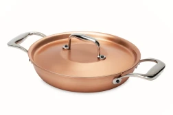 Signature Range 20cm Round Copper au Gratin Pan with Stainless Steel Loop Handles — 2