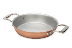 Signature Range 20cm Round Copper au Gratin Pan with Stainless Steel Loop Handles — 1