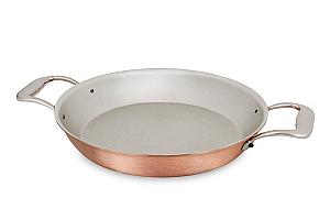 Signature Range 24cm Round Copper au Gratin Pan with Stainless Steel Loop Handles 