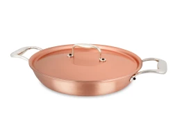 Signature Range 24cm Round Copper au Gratin Pan with Stainless Steel Loop Handles  — 2