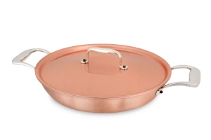 Signature Range 24cm Round Copper au Gratin Pan with Stainless Steel Loop Handles  — 2