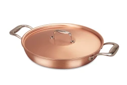 Signature Range 28cm Round Copper au Gratin Pan with Stainless Steel Loop Handles  — 2