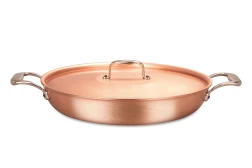 Signature Range 32cm Round Copper au Gratin Pan with Stainless Steel Loop Handles  — 3