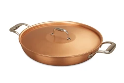 Gamma Signature Padella rotonda in rame da 32 cm con manici ad anello in acciaio inossidabile  — 2