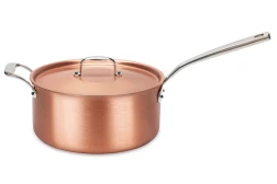 Signature Range 24cm Copper Saucepan with Stainless Steel Handle and Helper Handle — 2