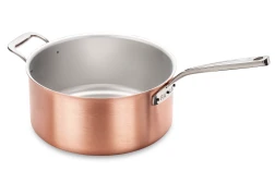 Signature Range 28cm Copper Saucepan with Stainless Steel Handle and Helper Handle — 1