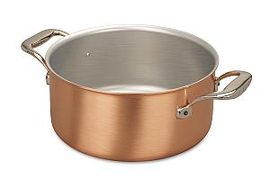 Signature Range 24cm Copper Casserole with Stainless Steel Handles