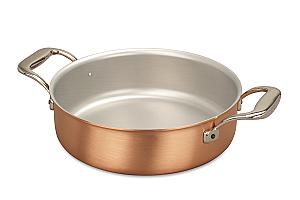 Signature Range 24 cm koperen rondeau met roestvrijstalen handvatten