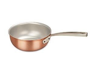 Signature Range 18cm Copper Saucier Pan with Stainless Steel Handle