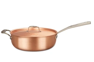 Signature Range 28cm Copper Saucier Pan with Stainless Steel Handle and Helper Handle — 3