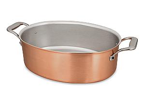 Signature Range 30 x 20cm Oval Copper Casserole with Stainless Steel Handles