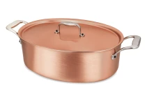 Signature Range 30 x 20cm Oval Copper Casserole with Stainless Steel Handles — 2