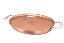 Signature Range 30 x 20cm Oval Copper au Gratin Pan with Stainless Steel Loop Handles — 2