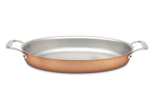 Gamma Signature Padella ovale in rame da 40 x 26 cm con manici ad anello in acciaio inossidabile — 2
