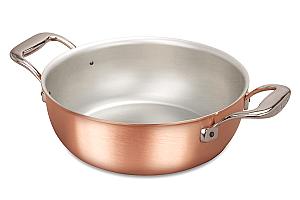 Signature Range 24cm Copper Stew Pan with Stainless Steel Handles