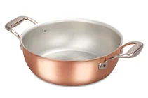 Signature Range 24cm Copper Stew Pan with Stainless Steel Handles — 1