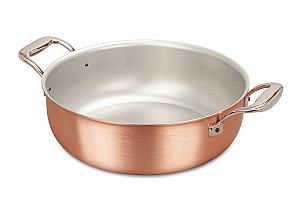 Signature Range 28cm Copper Stew Pan with Stainless Steel Handles