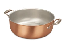 Signature Range 32cm Copper Stew Pan with Stainless Steel Handles — 1