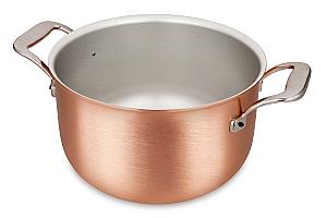 Signature Range 20cm Copper Pot au Feu with Stainless Steel Handles