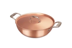 Signature Range 24cm Copper Risotto Pan with Stainless Steel Loop Handles  — 2