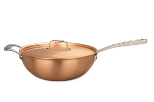 Signature Range 28cm Copper Wok with Stainless Steel Handle and Helper Handle — 4
