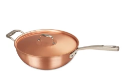 Signature Range 28cm Copper Wok with Stainless Steel Handle and Helper Handle — 3