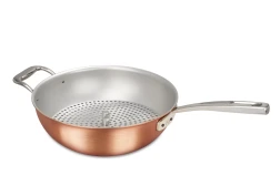 Signature Range 28cm Copper Wok with Stainless Steel Handle and Helper Handle — 2