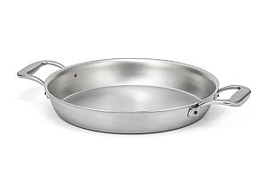 Flandria Range 24cm 5-Ply Round au Gratin Pan with Stainless Steel Loop Handles - Induction Compatible