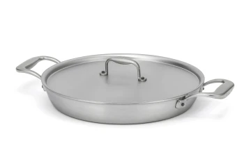 Flandria Range 24cm 5-Ply Round au Gratin Pan with Stainless Steel Loop Handles - Induction Compatible — 2