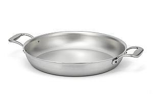 Flandria Range 32cm 5-Ply Round au Gratin Pan with Stainless Steel Loop Handles - Induction Compatible