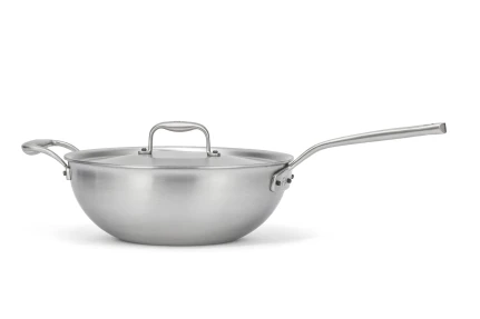 Flandria Range 24cm 5-Ply Risotto Pan with Stainless Steel Handle and Helper Handle - Induction Compatible — 4