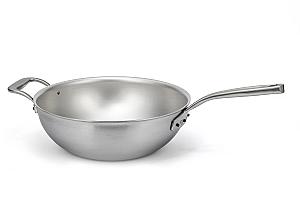 Flandria Range 28cm 5-Ply Wok with Stainless Steel Handle and Helper Handle - Induction Compatible