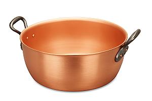 Classical Range 28cm Solid Copper Jam Pot with Cast Iron Handles