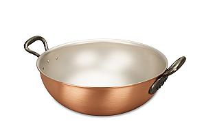 Fusion Range 28cm Copper Wok with Cast Iron Loop Handles - Induction Compatible
