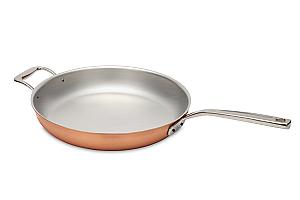 Signature 2.0 Range 32cm Copper Frying Pan with Stainless Steel Handle and Helper Handle - Induction Compatible