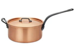 Fusion Range 24cm Copper Saucepan with Cast Iron Handle and Helper Handle - Induction Compatible — 3