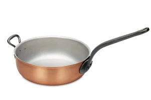 Fusion Range 28cm Copper Saucier Pan with Cast Iron Handle and Helper Handle - Induction Compatible — 1