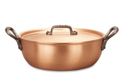 Fusion Range 24cm Copper Stew Pan with Cast Iron Handles - Induction Compatible — 3