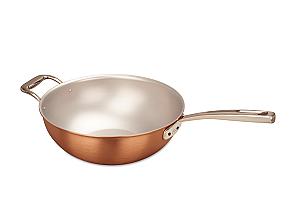 Signature 2.0 Range 24cm Copper Risotto Pan with Stainless Steel Handle and Helper Handle - Induction Compatible