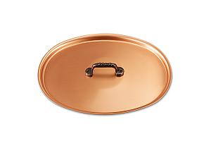 Classical Range 30 x 20cm Oval Copper Lid with Cast Iron Handle For Gratin and Frying Pan
